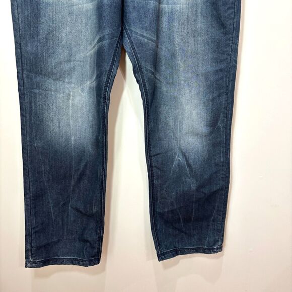 Eight 732 Blue Jeans Mens 40X34 Dark Wash Distress Streetwear Skater Hip Hop Y2K - Picture 5 of 15